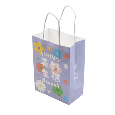 Купить Фиолетовая бумажная сумка Kraft Custom Size Printed Luxury Packaging для супермаркетов online manufacture