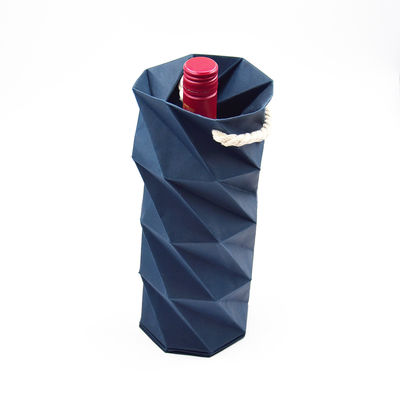 Купить Customized Handmade Creative Folding Kraft Paper Wine Gift Box Flat Packing with Handle online manufacture