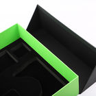 Губка выреза кожи Pu подарочных коробок двойной двери роскошным черным зеленым подгонянная картоном