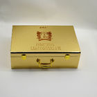 Прикрепленная на петлях деревянная роскошная ручка подарочных коробок 300g золотая упаковывая для здравоохранения