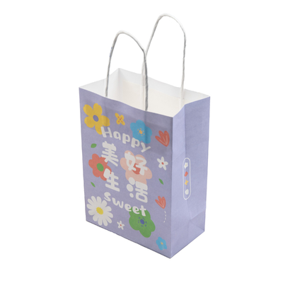Фиолетовая бумажная сумка Kraft Custom Size Printed Luxury Packaging для супермаркетов